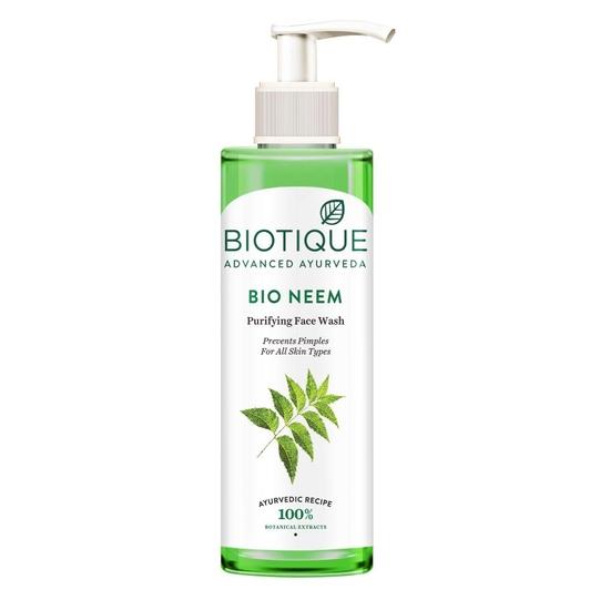 Biotique Средство для умывания Fresh Neem Pimple Control Face Wash | Аюрведическое средство | 100% растительные экстракты | Подходит для всех типов кожи | 200 мл