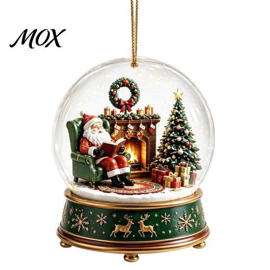 Christmas Gift for Friends Crystal Ball Style Pendant with Hanging Rope, 2D Flat Acrylic Ornaments Ornament Holiday Tree Decoration And Festive Party