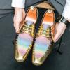 Luxury Designer Men Formal Shoes Pointed Gold Black Brogue Oxford Leather Shoes For Wedding Prom Dress Homecoming Zapatos Hombre
