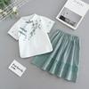 Bolalar cheongsam yozgi qizlar Tang kostyumi paxta va zig'ir chaqaloq Hanfu xitoy uslubidagi bolalar kiyimi ko'ylak
