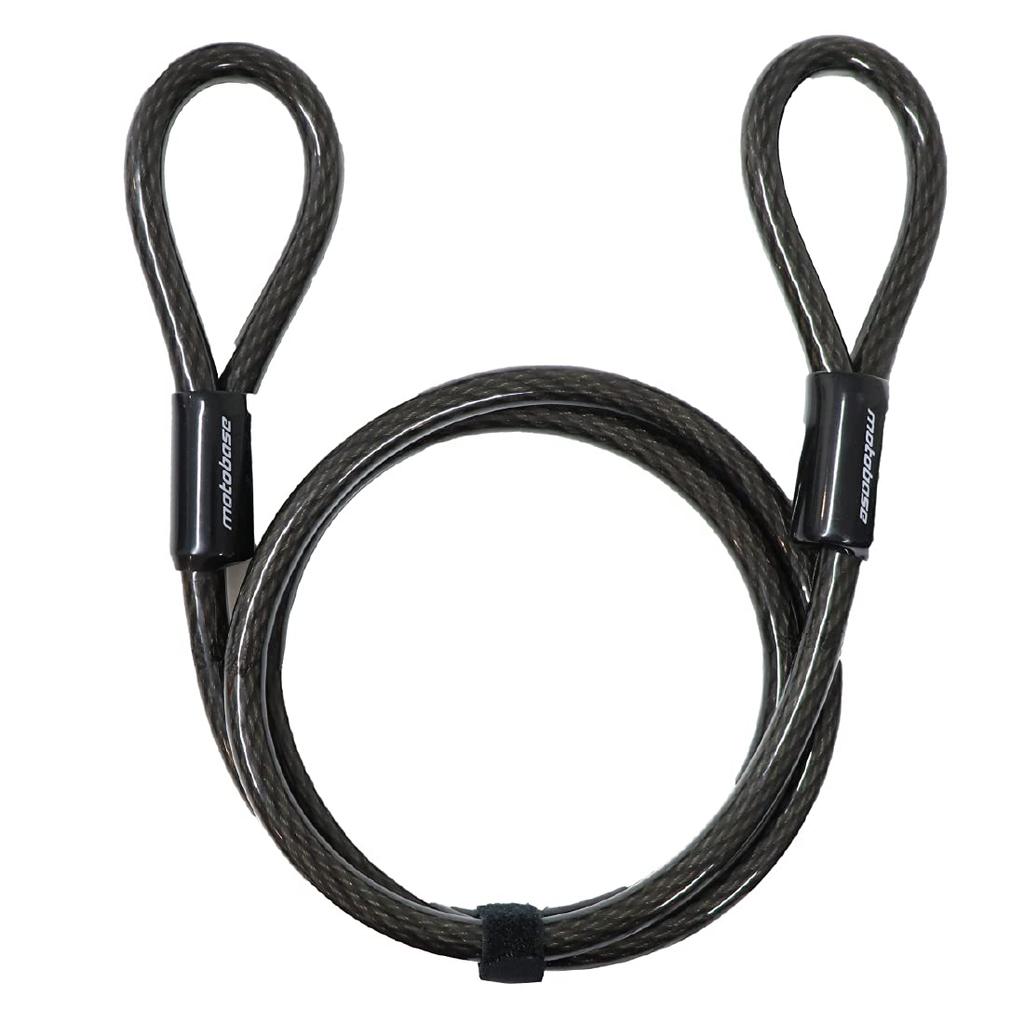MOTO BASE Moto Lock Extra Thick Loop Wire 200cm Anti-Theft Device, Series, (Smoke) (15), Length (MBLC-STW-01-20)