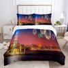 Красочный фейерверк пододеяльник 3D принт комплект постельного белья размер Queen город ночная сцена в фейерверках наволочки для детей взрослых декор