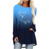 2025 Love Heart 3D Print Long Sleeve T Shirt Women Fashion Crewneck Long Tunic Tops Women T Shirt T Shirt Feminino