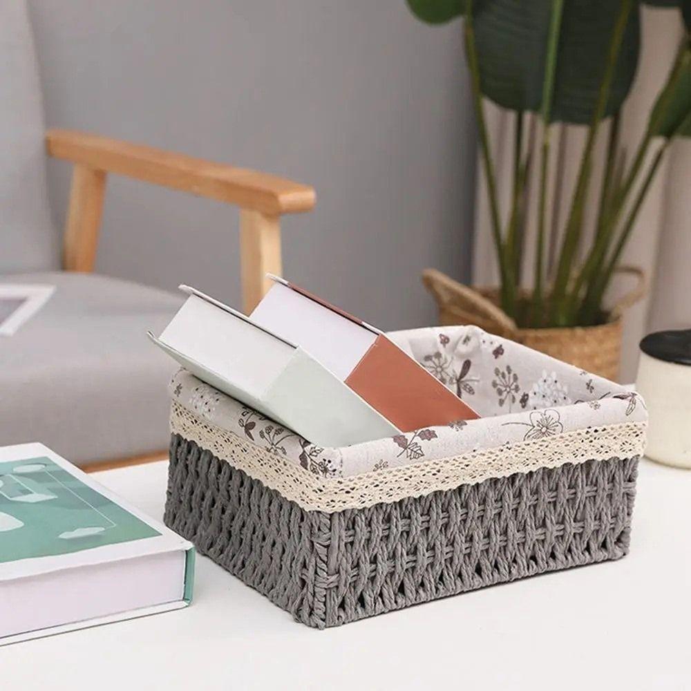 Rustic Style Cosmetics Storage Box Save Space Weaving Storage Tray Bird Nest Household