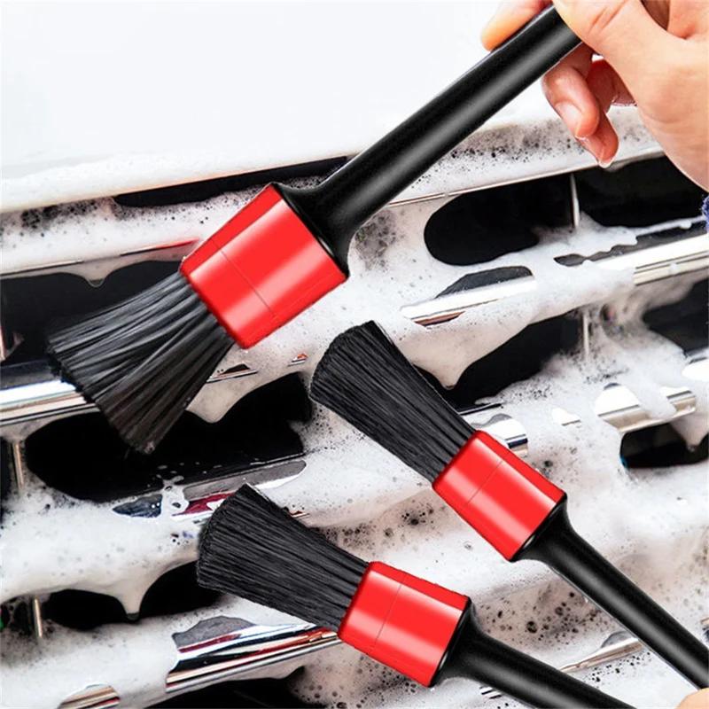 5PCs Detailing Brush Set Car Brushes Car Detailing Brush for Car Cleaning Detailing Brush Dashboard Air Outlet Wheel Brush