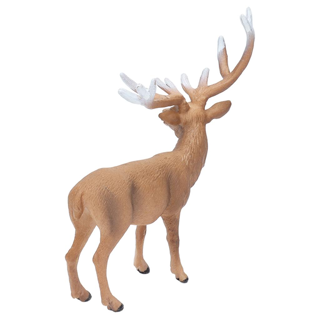Wild Deer Statue Solid Static Natural Realistic Animal Model Male Red Deer for Cake Gift Christmas