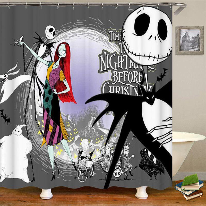 Soft And Comfortable The Nightmare Before Christmas Shower Curtain And Mat Set