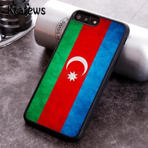 Krajews Чехол для телефона с флагом Азербайджана Для iPhone 17 Air 16 15 14 11 12 13 Pro MAX Plus защитный корпус