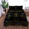 Antique Egyptian Hieroglyphs N Deities Duvet Cover Set King Queen Double Full Twin Single Size Bed Linen Set