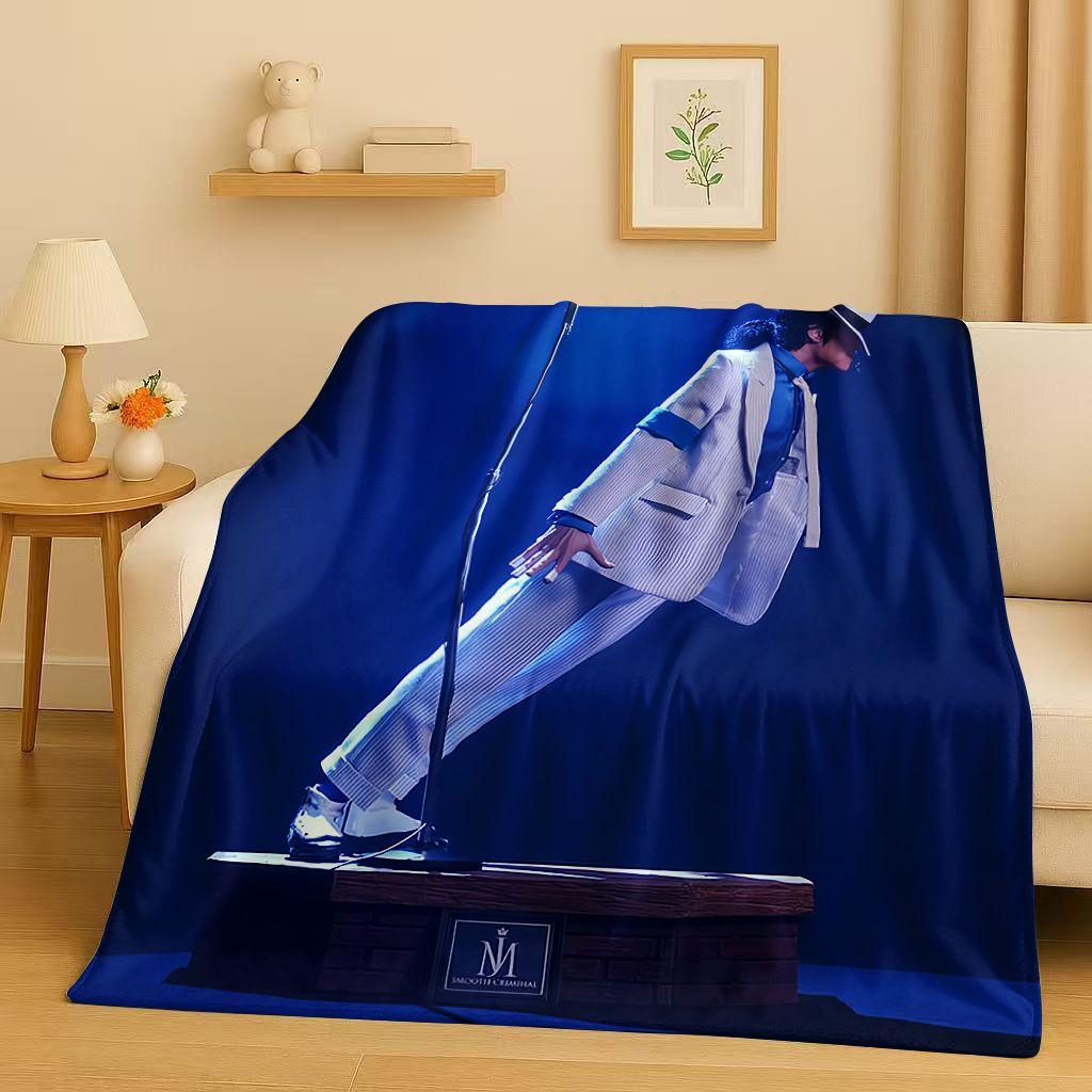 3D Retro Michael JacksonKing of Pop MJ Flannel Blanket,Ultra Soft Plush Throw for Home Bedroom Bed Sofa Cover Office Picnic Kids