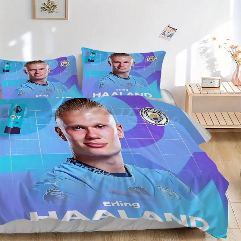 Haaland Manchester City Print 3Pcs Bedding Setduvet Cover With 2 Bedropillowcase Home Birthday Gift