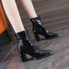 Pointed Toe Woman Short Shoes Autumn Very High Heels Ankle Boots for Women Heeled Spring 2025 Pu On Offer Promotion Hot Booties