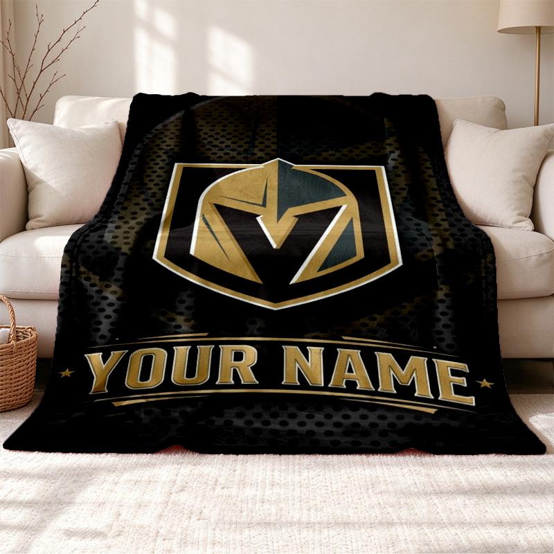Vegas Golden Knights Customizable name outdoor blanket soft cozy and warm Multi-purpose office blanket outdoor camping and travel blanket all