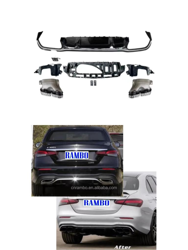 Задний диффузор с насадками на глушитель для Mercedes-Benz E-Class W213 E63S AMG