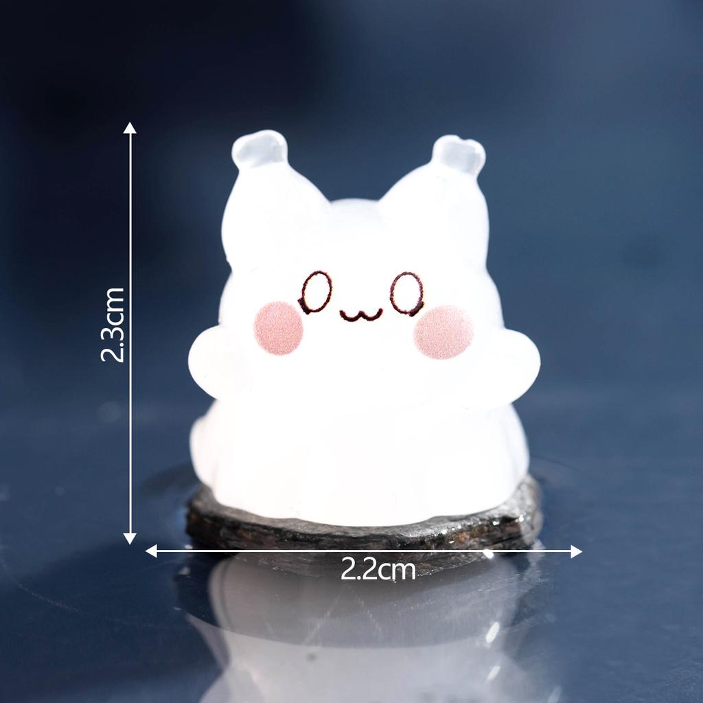 Микропейзаж Милая светящаяся в темноте фигурка кота Маленькое привидение Декоративные аксессуары для рабочего стола Мини-украшения