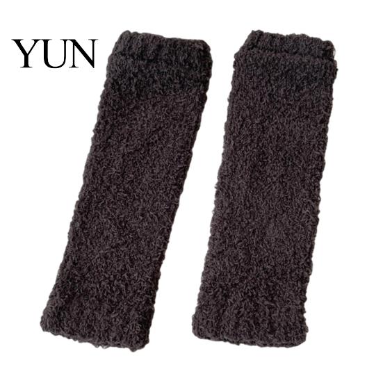 Fuzzy Knee High Socks Thickened Thermal Sleeve for Women, Winter Warm Coral Fleece Leg Warmers, Breathable Thick Velvet Footwear Pads Skiing