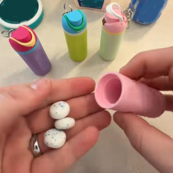 Keychain Lip Balm Stand Holder Multi-Functional Clip for Cotton Swabs Trinkets 3D Printed Lightweight Design Portable Keyring