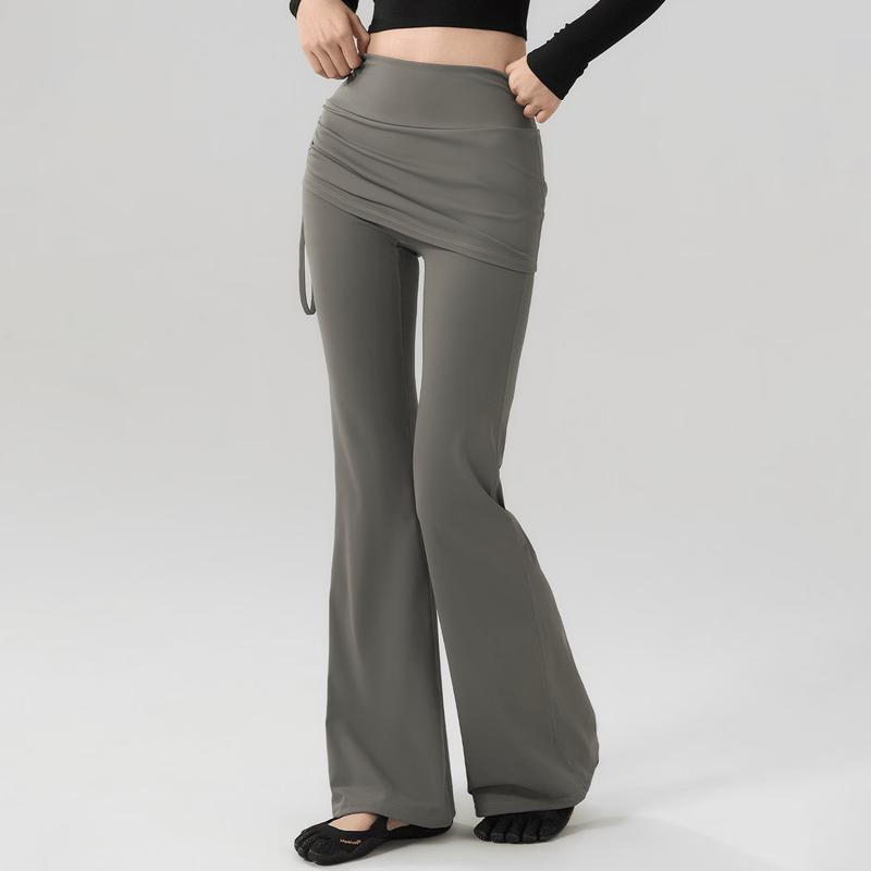 MITAOGIRL Фактически двухсекционные расклешенные брюки для йоги