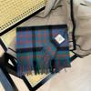 100% Wool Women's Scarf: 2024 Spring/Autumn Korean Style Plaid Shawl