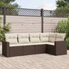 VidaXL Garden Lounge Set with Cushions 5 Pcs, Patio Sofas, Patio Furniture Set, Outdoor Furniture, Brown 3218923