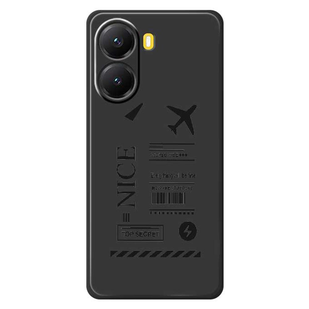 For Xiaomi Redmi Turbo 4 5G/Poco X7 Pro 5G Case Boarding Ticket Pattern Printing Straight Edge TPU Phone Back Cover