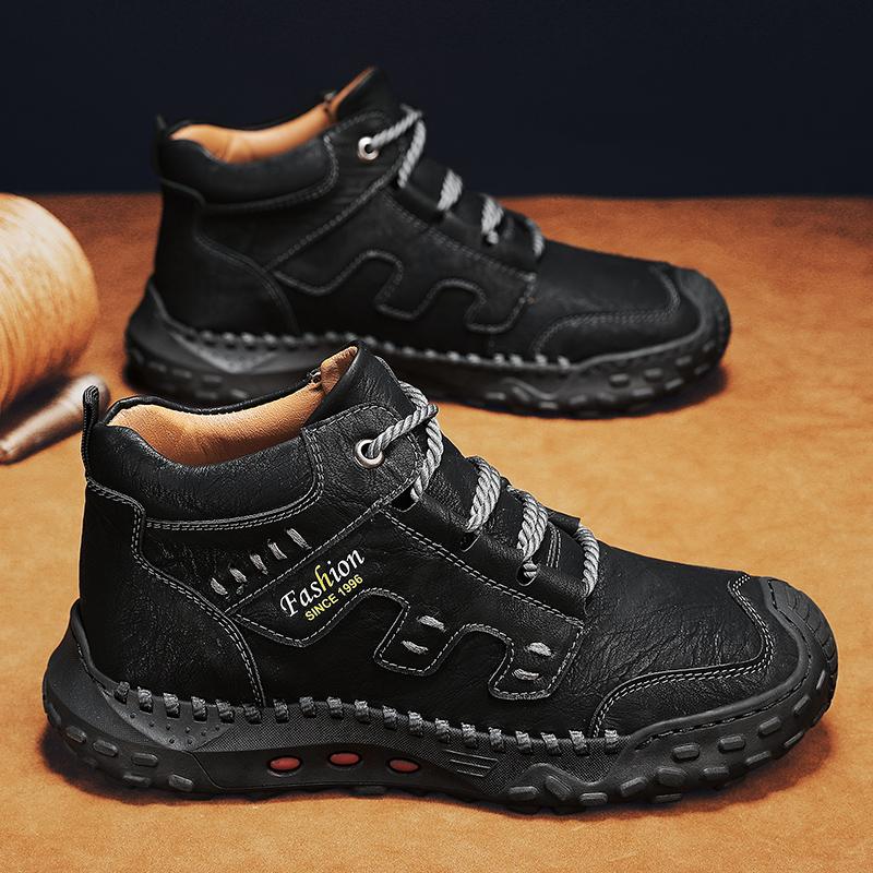 38-48 Осень / Зима Плюс Бархатные Теплые Мужские Ботинки Ручной Работы Удобные Ботильоны Для Мужчин Повседневная Обувь Мокасины Мужская Обувь Инструменты