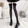 Весенне-осенние тонкие кружевные ажурные белые чулки до бедра в стиле лолита для женщин Jk милые черные длинные чулки