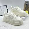 Оригинальные осенне-зимние толстоподошвенные ультралегкие 2025 весенне-летние повседневные спортивные туфли-маффины женские универсальные новые на шнуровке маленькие белые