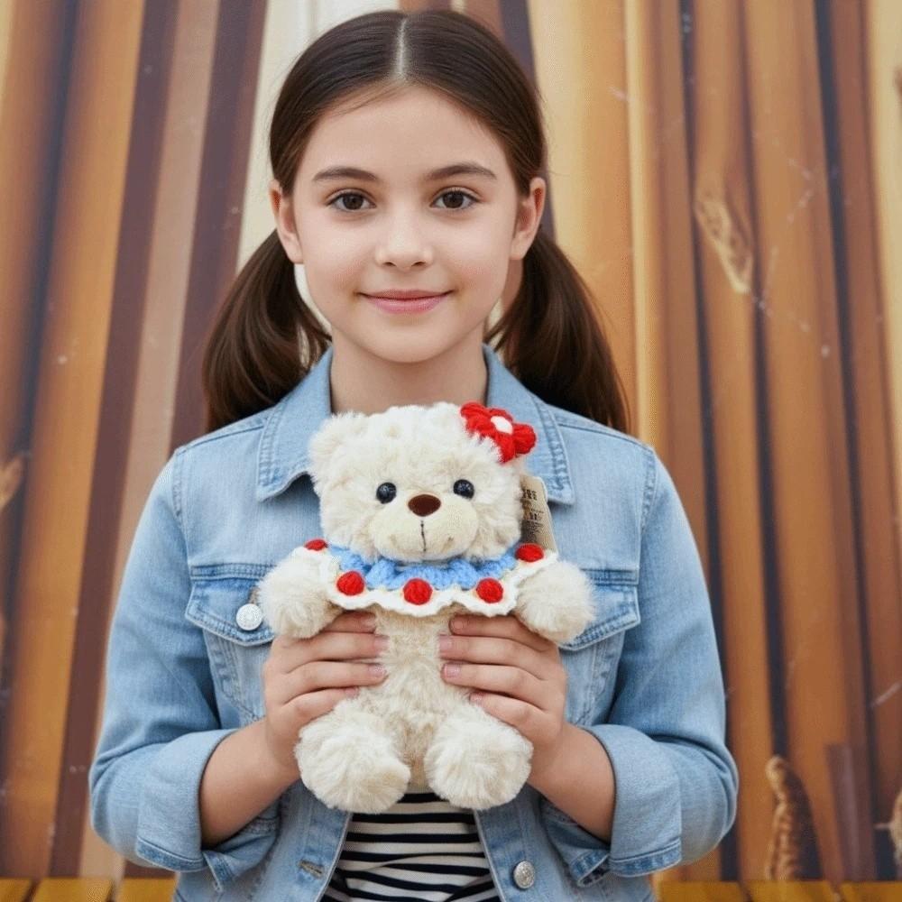 Romantic Bear Wear Rose Doll Woven Valentine's Day Ornament Gifts for Kids Rose Bear Doll  Shop