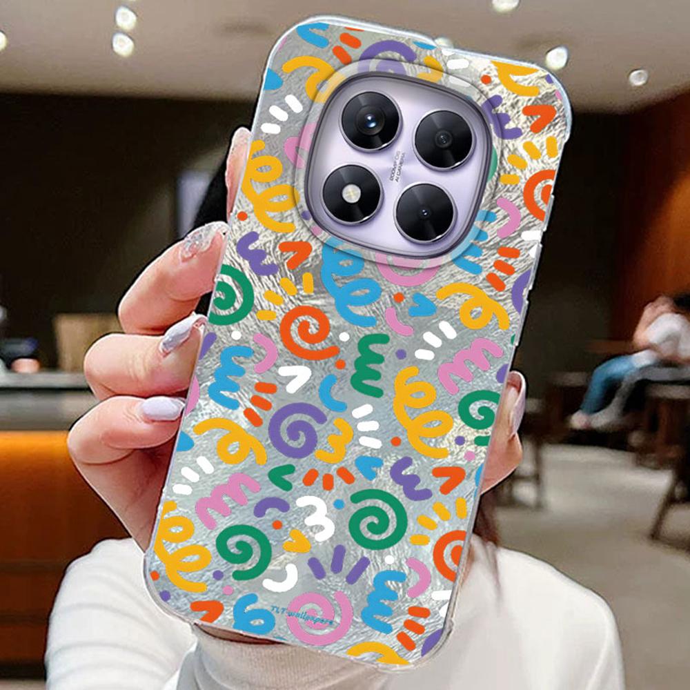 Красочный градиентный белый бабочка леопард принт любовь для Xiaomi Redmi Note 14 Pro 5G чехлы для телефонов крышка мягкий силиконовый бампер жесткая ПК задняя крышка