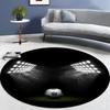 Soccer Ball Round Area Rug – Football Game Theme Carpet – Non-Slip Floor Mat for Living Room or Kids' Room, Washable Home Decor
