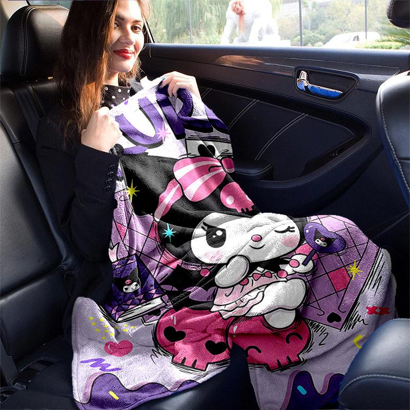 1pc Kuromi's Sweet Halloween Adventure Blanket, Seasonal Home Decorative Throw for Room, Cute Gift Idea, Living Room, Travel, Camping, Car Blankets, B
