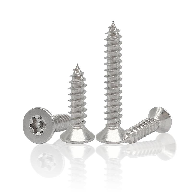 Post Flat Head Countersunk Torx Security Self-tapping Screws, Wood Screws, 304 Steel, Sizes KA2M2.3M2.6M3M4M5.