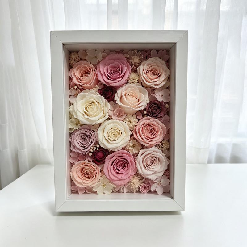 A4 Wooden Frame: 4cm Hollow Mount, Density Board, Plant Specimen, Desktop 6-Inch Photo Display.