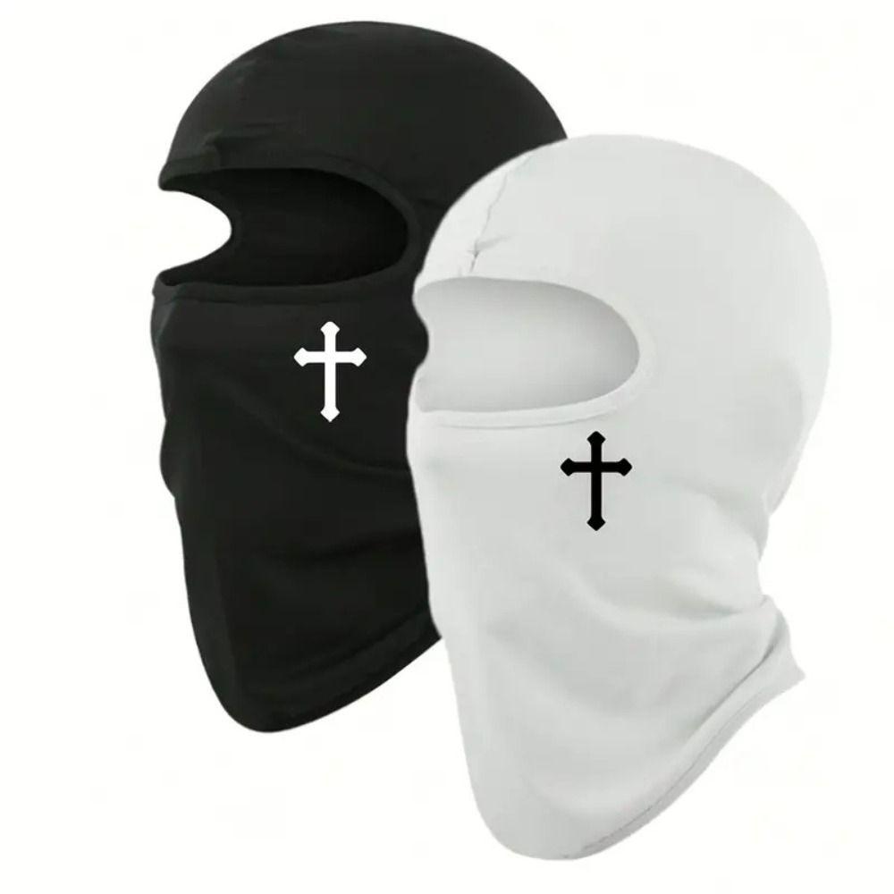 Polyester Full Face Ski Mask Cross Breathable Cycling Balaclava  Hiking Running Skiing