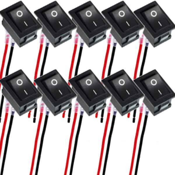 Круглый/Квадратный Тумблер ВКЛ/ВЫКЛ SPST 2-контактный с проводами DC12V-24V Электрический переключатель для Автомобилей, Лодок, Домов на Колесах