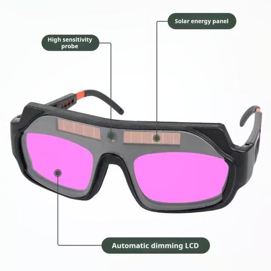 Welder Glasses with Clear View Wide 2 Sensors Application TRUE Color Solar Powered