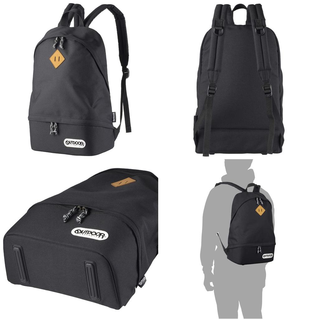 OUTDOOR PRODUCTS Camera Bag Camera Daypack 03 Separate Top and Bottom Type Convenient for Everyday Use Black 2ODCDP03BK