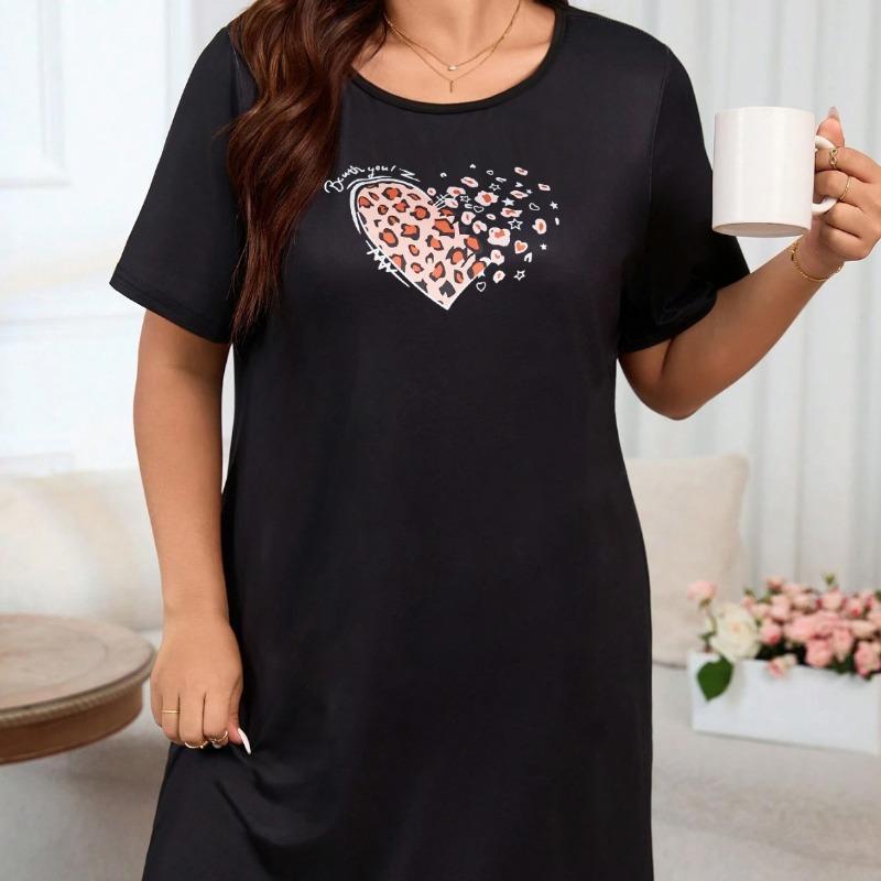Summer Dress Women's Pajamas Plus Size Short-sleeved Short Casual Nightgown Loose Homewear