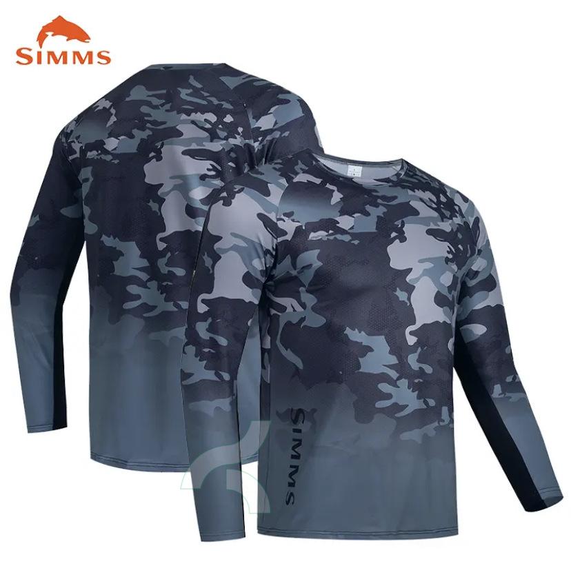 Горячая Распродажа SIMMS Одежда от солнца Камуфляжный Рыболовный Костюм Luya Футболка с длинным рукавом Летний Открытый Рыболовный Костюм Дышащий