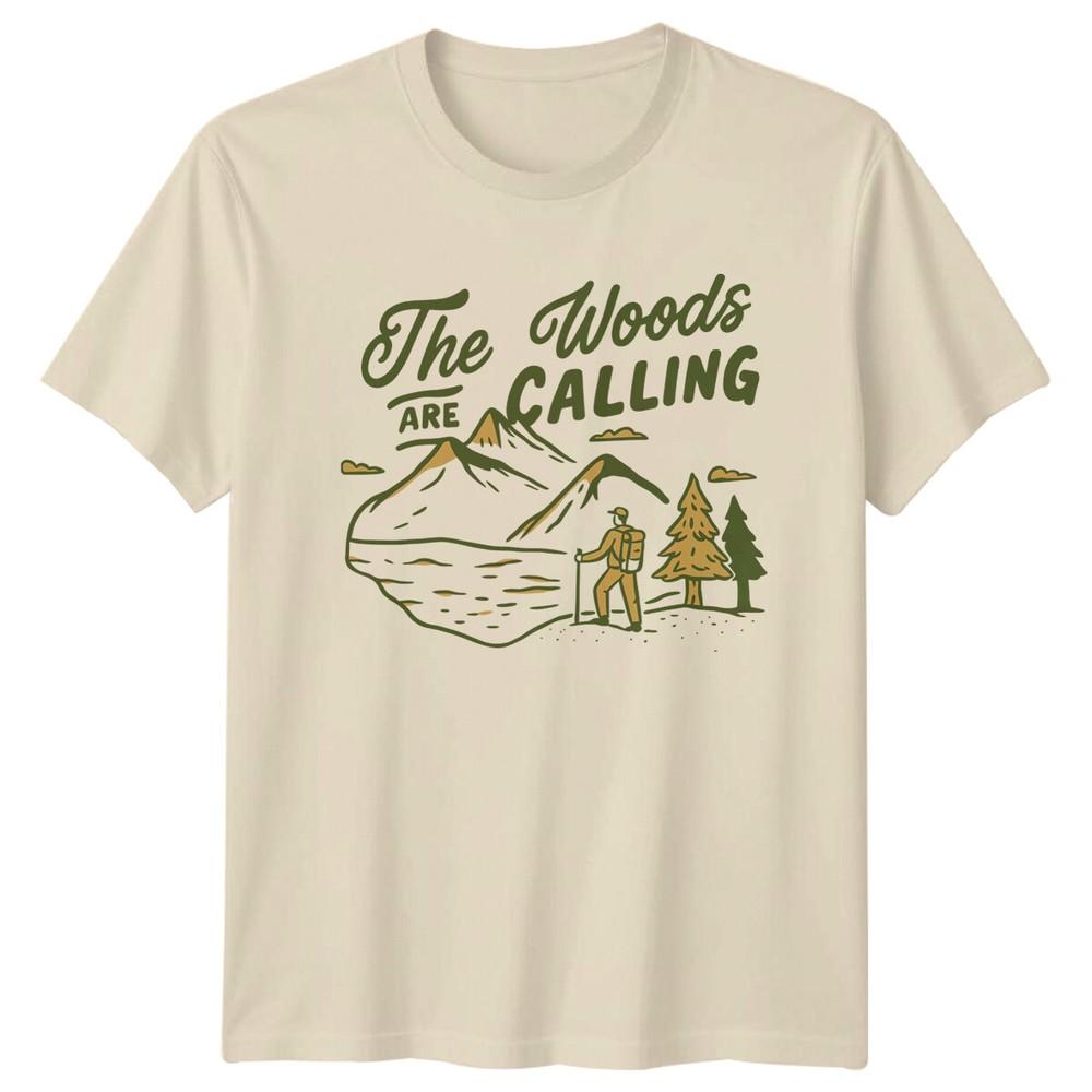 The Woods Are Calling Hiking Outdoors Unisexs TShirt Unisexs Graphic Tee