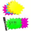 Флуоресцентные ценники в форме взрыва, 80 шт. Карточки для указания цены для супермаркетов, торговых центров, цветочных магазинов и розничной торговли