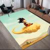 Goku Cartoon Flannel Printed Carpet, Home Sofa Decoration for Living Room & Bedroom, Non‑Slip Play Flannel Floor Mat for Game Room