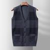 Autumn and Winter New Men's Wool Knitted Vest Vest Slim Fashion Color Matching Knit Cardigan Men.