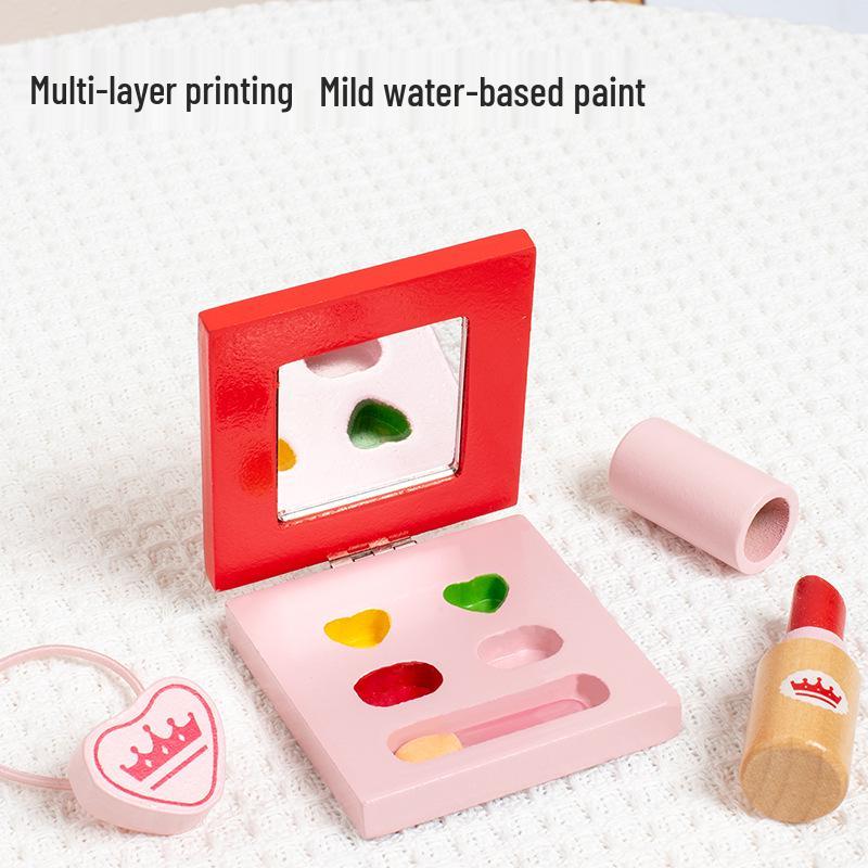Деревянный игровой набор для макияжа для девочки: Имитационная косметика для развития интересов и хобби
