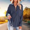 Women's Fashion Solid Color Loose Casual Single-Breasted Long Sleeve Shirt