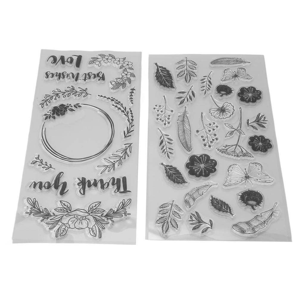 2 шт. штампы в виде бабочек с прозрачной печатью из силикона для самостоятельного изготовления комбинированных карточек, декоративные штампы