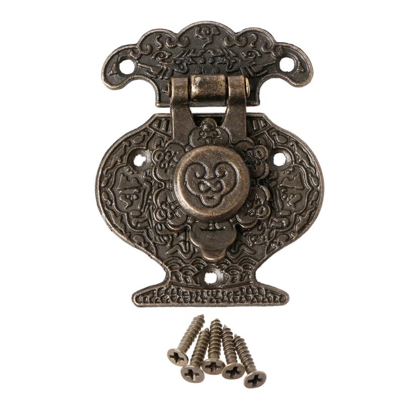 6PC Antique Bronze Hasp Latch Jewelry Wooden Box Mini Cabinet Buckle Lock Decorative Jewelry Box Hardware