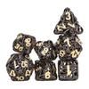 7pcs Hollow Dice Kit Brass Octopus Shape Black Gold White Clear Number Hollow Dice Set for Game