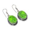 Copper Green Turquoise Handmade 925 Sterling Silver Jewelry Earring 1.58" V3n87